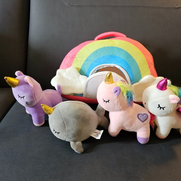Pixie Crush Plush Rainbow Cloud Bag Storage Unicorn Stuffed Toy Snug A Babies - Picture 11 of 12